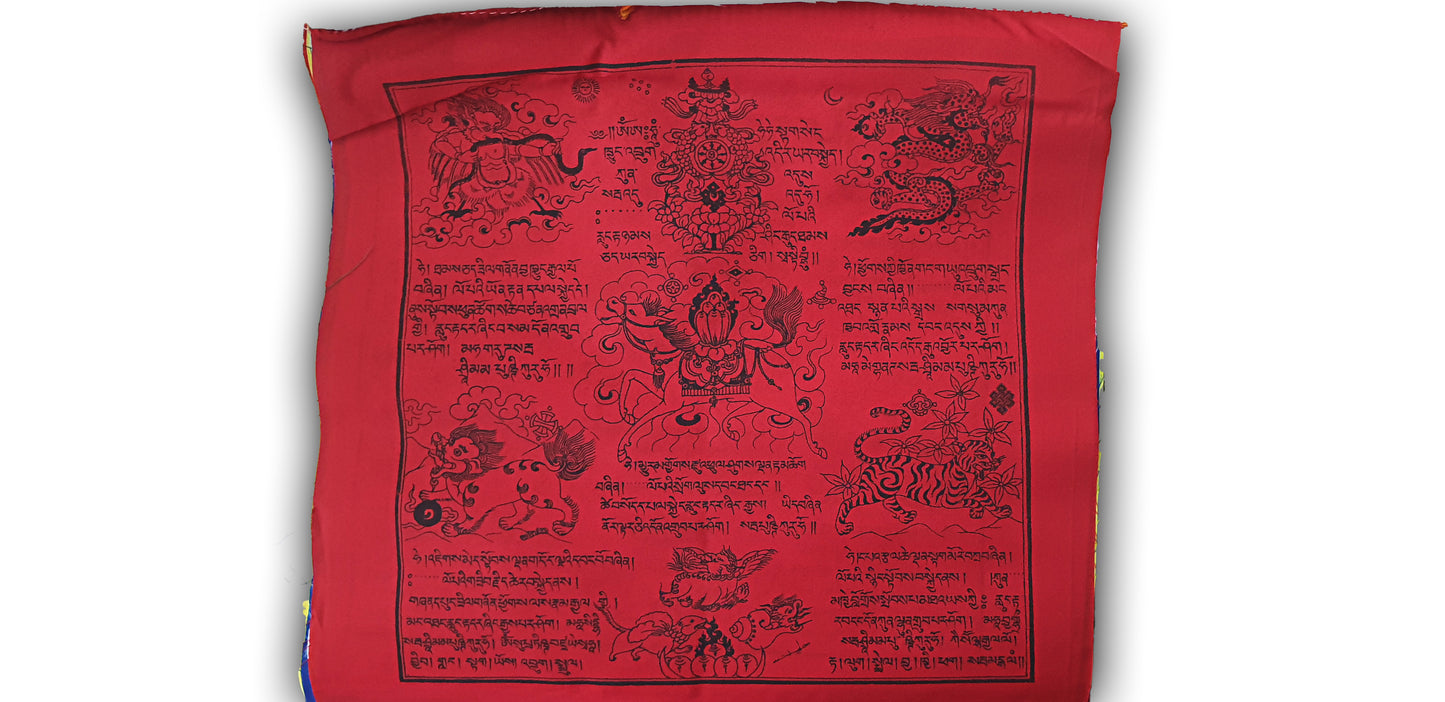 "Lungta" (Windpferd) Gebetsfahnen 25er Set — 25 x 31x31 cm Polyester Fahnen, 10 m Gesamtlänge
