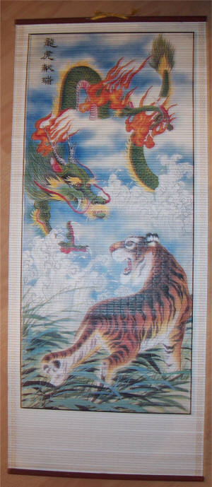 Chinesisches Rollbild „Drache / Tiger“