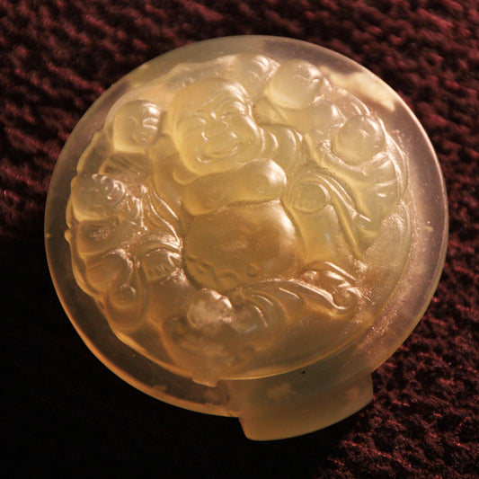 Jade Mi Lo Fu Anhänger aus Xiou Yan Jade