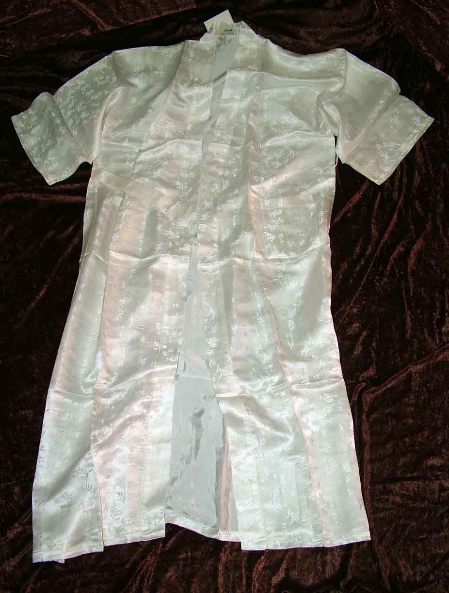 Tradit. chines. Kimono - weiß - 100 % reine Seide