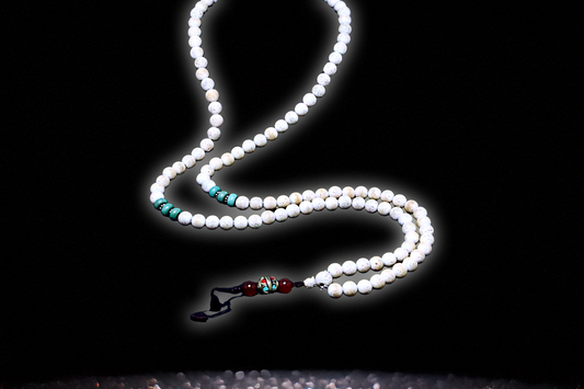 Weiße Lotus‑Mala — Handgefertigte 108‑Perlen‑Kette (Premium)