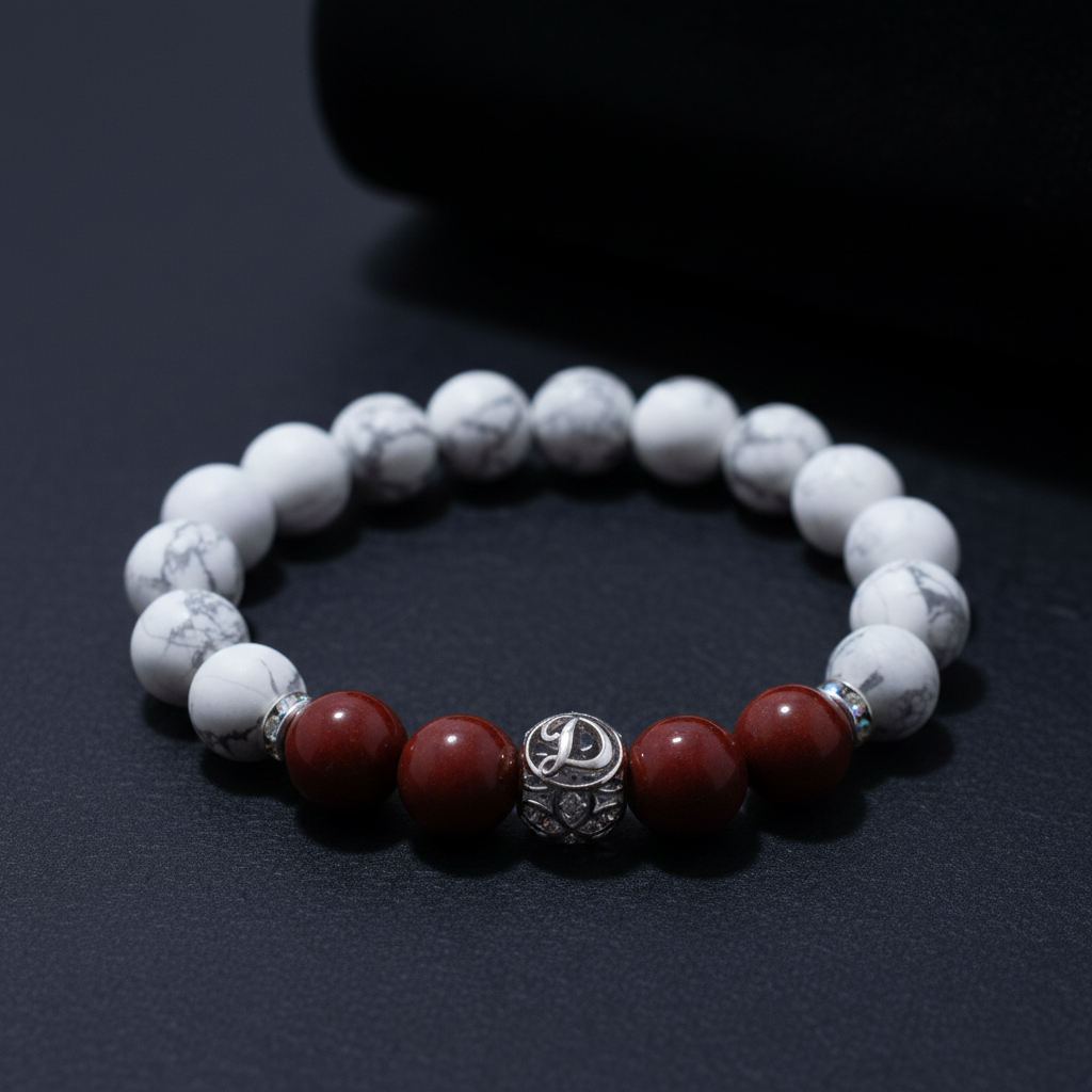 Edelstein-Armband Howlith Jaspis – Studio Close-up