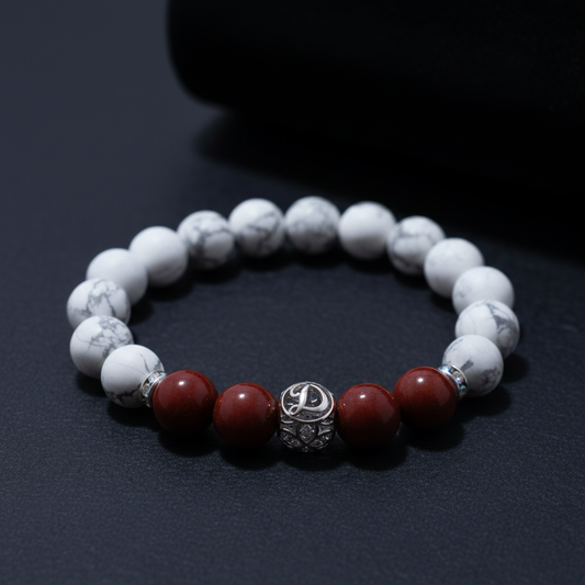 Edelstein-Armband Howlith Jaspis – Studio Close-up
