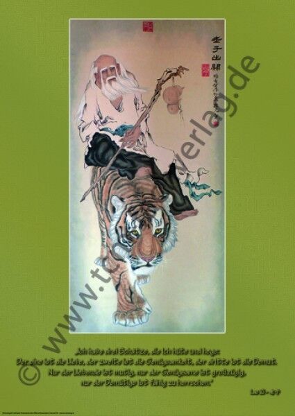 ?Kunstprint: Lao Zi auf dem Tiger reitend?