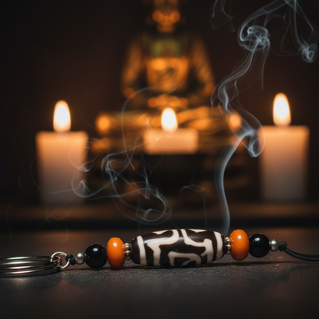 Schlüsselanhänger mit Buddha – Makro