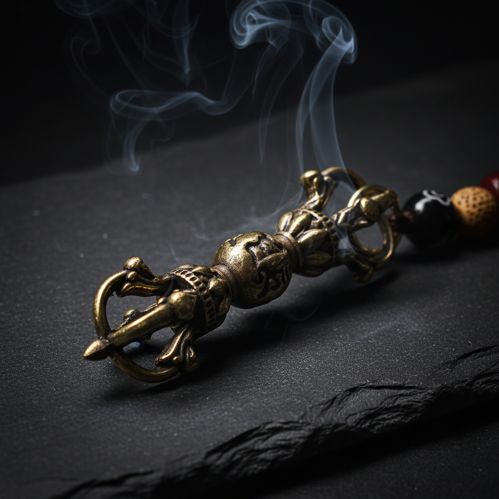 Vajra Dorje Makro-Detail der Kapala-Perlen