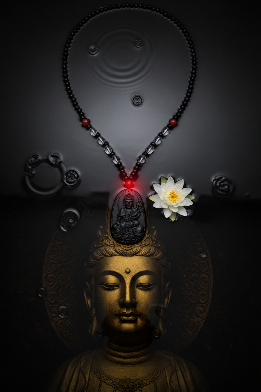 XII – SCHWARZE TINTE: Guanyin blickt aus der Tiefe